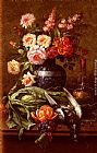 Nature Morte Aux Fleurs Et A L'Orange by Modeste Carlier